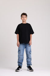 Side Pockets Slim Dark Jeans